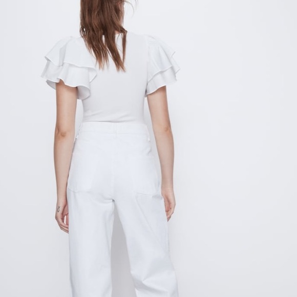Zara TRF white jumpsuit with ruffles - Picture 4 of 5